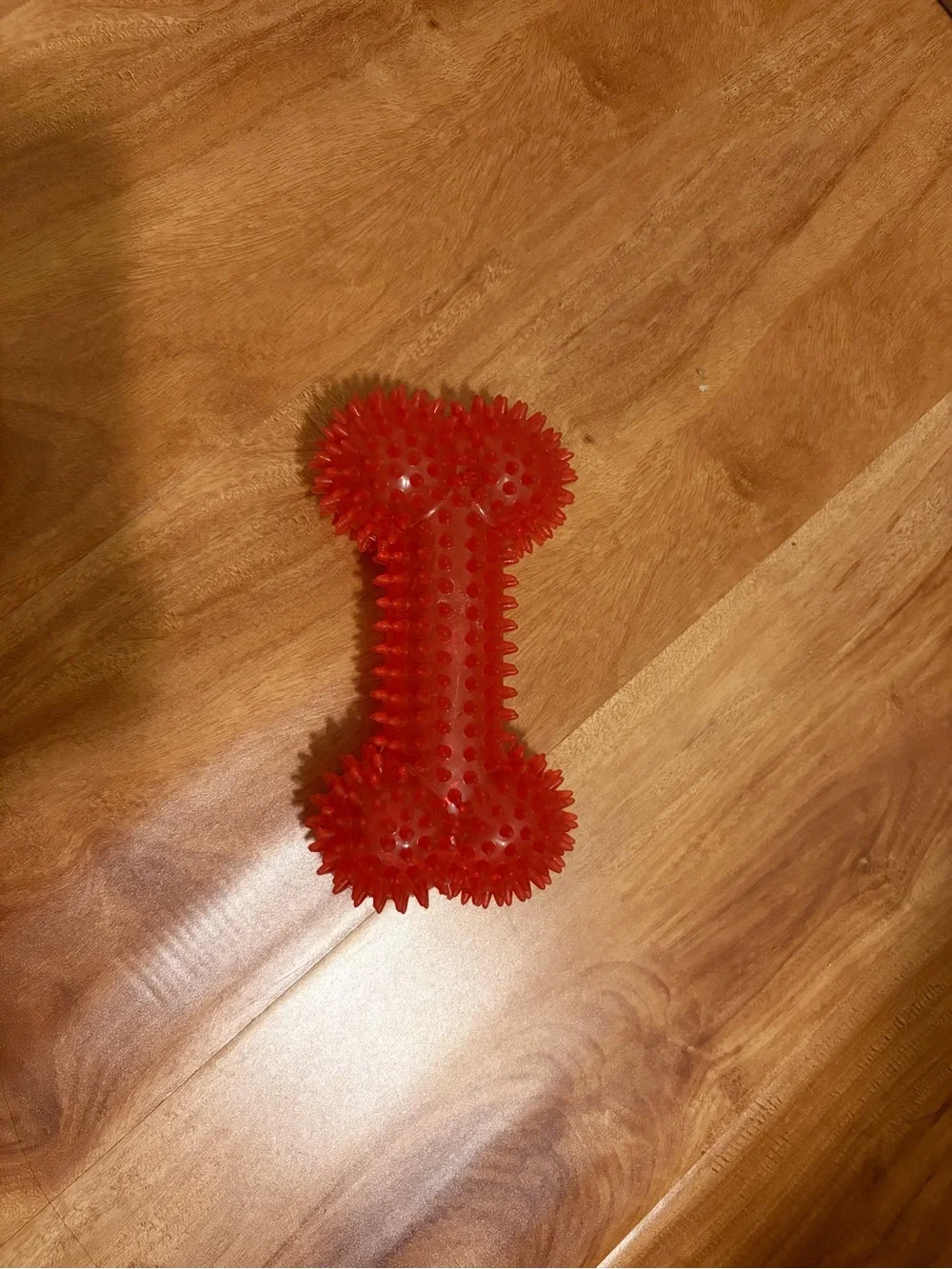 Durable Green & White and Red Dog Chew Toy Duo